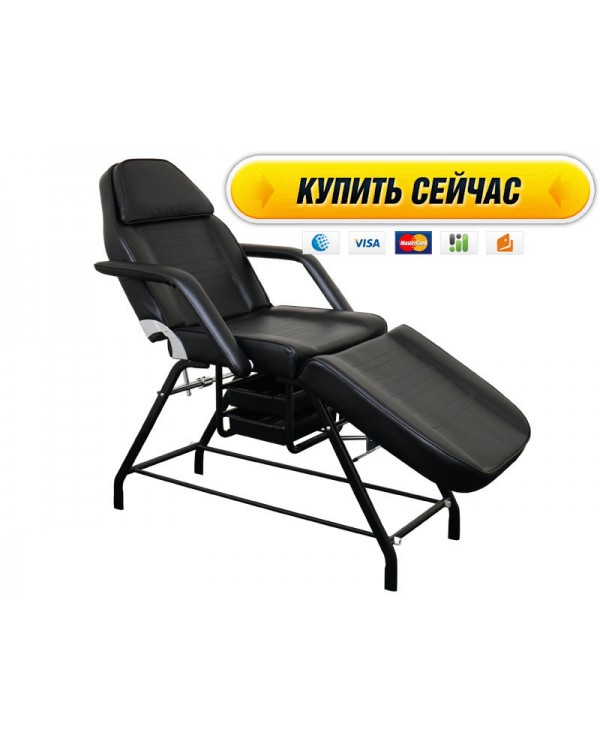 Кушетка для косметології для депіляції мод. СН-262 з лоточками Чорний колір Кушетка для косметології для депіляції мод. СН-262 з лоточками Чорний колір