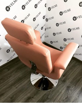 Крісло перукарське з підголовником на ГІДРАВЛІЦІ + підніжка Diva VIP (866PD) Диск хром-foto4