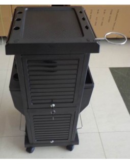 Тележка парикмахерская для салона красоты с держателем для фена B16-ST006 с ключем и роллетами-foto5