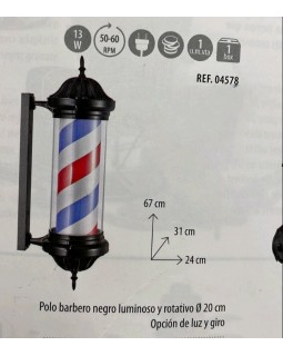 Фонарь знак барбер пул 67см  вывеска рекламная для барберовшопа Barber Pole (67х31х24 см)  Испания-foto3