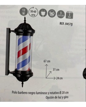 Фонарь знак барбер пул 67см вывеска рекламная для барберовшопа Barber Pole (67х31х24 см) Испания-foto3