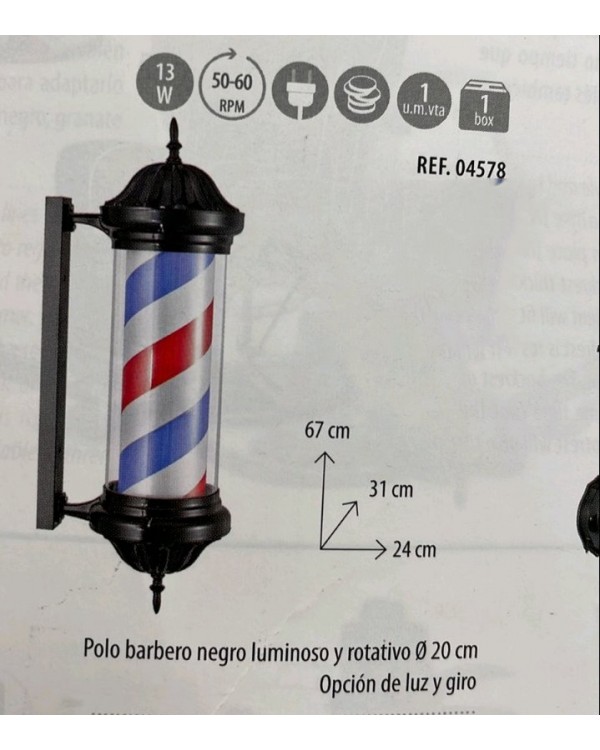 Фонарь знак барбер пул 67см вывеска рекламная для барберовшопа Barber Pole (67х31х24 см) Испания Фонарь знак барбер пул 67см вывеска рекламная для барберовшопа Barber Pole (67х31х24 см) Испания