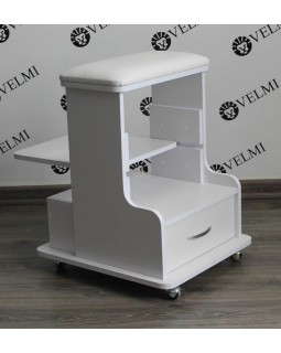 Педикюрная тумба тележка для педикюра пуф подставка для ног выдвижной ящик и полка для маникюрной вытяжки V007-foto3