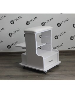 Педикюрная подставка тележка пуф для педикюра подставка для ног +выдвижной ящик+ полка для маникюрной вытяжки