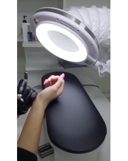 Мобильная вытяжка для педикюра и маникюра с LED лампой и фильтром для пыли Турбо вытяжка педикюрная с трубой-foto5