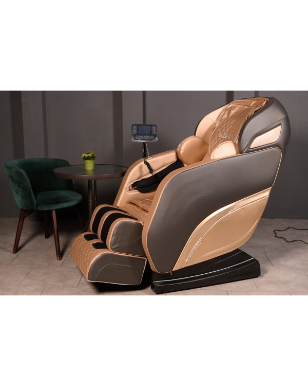 Крісло масажне з функцією витягування XZERO Y15 SL Premium Brown&Gold -користувач до 135 кг, до 195см зростання Крісло масажне з функцією витягування XZERO Y15 SL Premium Brown&Gold -користувач до 135 кг, до 195см зростання