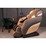 Крісло масажне з функцією витягування XZERO Y15 SL Premium Brown&Gold -користувач до 135 кг, до 195см зростання