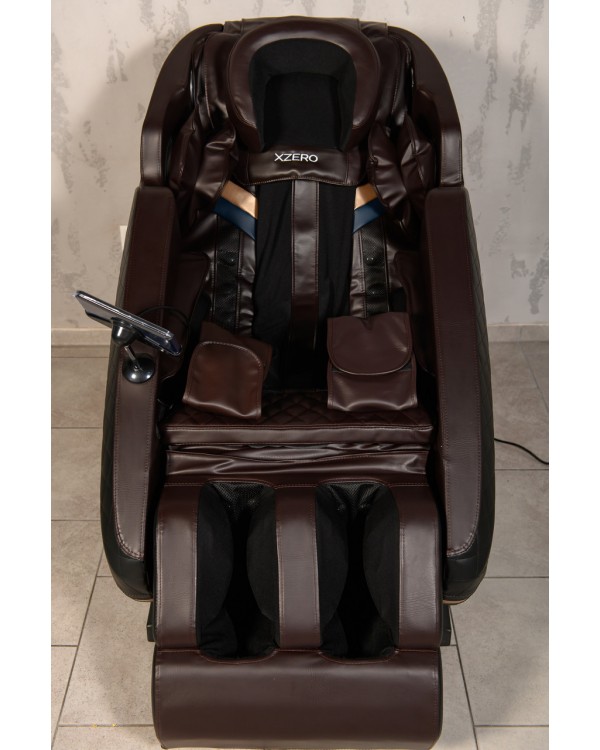 Шикарне масажне крісло в шоколадному кольорі XZERO X44 SL Brown зі зростанням користувача до 185см і вагою до 130