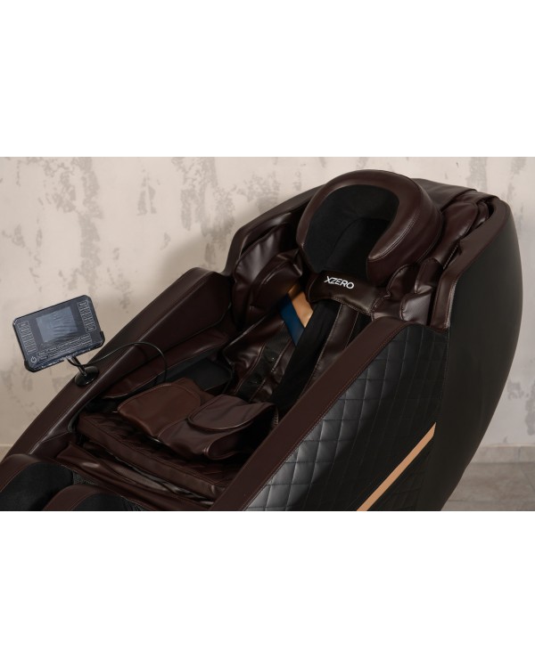 Шикарне масажне крісло в шоколадному кольорі XZERO X44 SL Brown зі зростанням користувача до 185см і вагою до 130