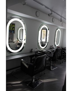Настенное зеркало с LED подсветкой для макияжа MR_OVAL Парикмахерские зеркала для мейкапа в салон красоты-foto5