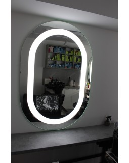 Настенное зеркало с LED подсветкой для макияжа MR_OVAL Парикмахерские зеркала для мейкапа в салон красоты-foto6