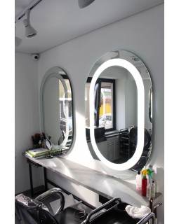 Настенное зеркало с LED подсветкой для макияжа MR_OVAL Парикмахерские зеркала для мейкапа в салон красоты-foto7