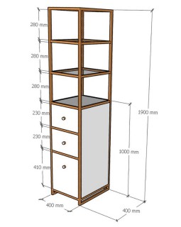Вітрина Loft для салону ORCHID вітрина косметологічна етажерка з ящиками стелаж для офісу-foto3