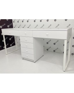 Стол для двух мастеров маникюра Celine Loft двойное рабочее маникюрное место маникюрный стол на двоих-foto5