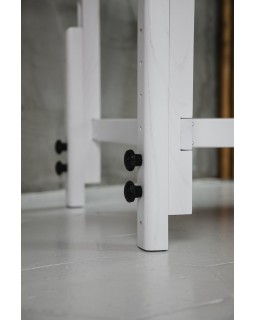 Стационарный массажный стол ДВУХСЕКЦИОННЫЙ KP-10 WHITE ST деревянные массажные кушетки для косметолога-foto6
