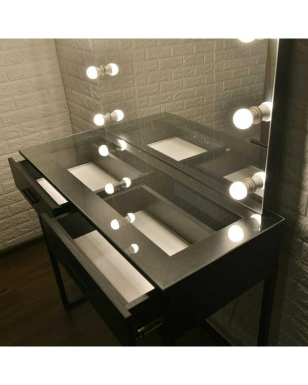 Трюмо для візажиста Miraline із дзеркалом та підсвіткою 90х100х40 см Трюмо для візажиста Miraline із дзеркалом та підсвіткою 90х100х40 см