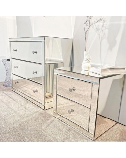 Комод дзеркальний ELEGANTE з висувними ящиками 90х120х45 см