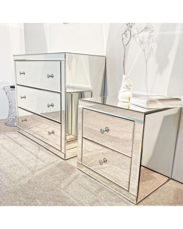 Комод зеркальный ELEGANTE с выдвижными ящиками 90х120х45 см