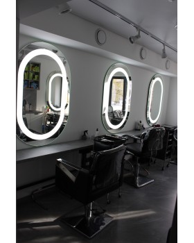 Парикмахерское зеркало ОВАЛ с LED подсветкой в салон красоты MR_OVAL рабочие места парикмахеров и визажистов-foto5