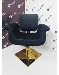 Кресло парикмахерское на ГИДРАВЛИКЕ Diva Gold VELMI квадрат плоский золото-foto3