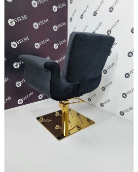 Кресло парикмахерское на ГИДРАВЛИКЕ Diva Gold VELMI квадрат плоский золото-foto4