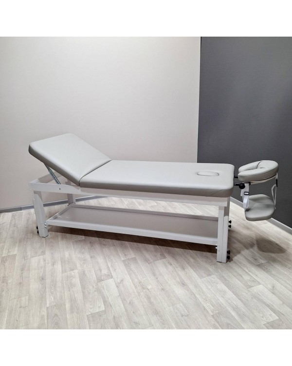 Дерев'яний масажний стіл кушетка для масажу KP-10 WHITE PLUS масажна SPA кушетка з підголовником