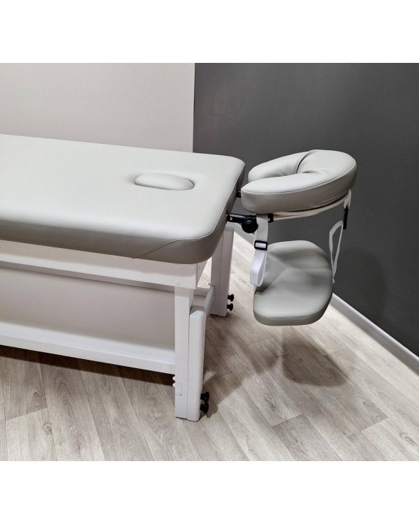 Дерев'яний масажний стіл кушетка для масажу KP-10 WHITE PLUS масажна SPA кушетка з підголовником