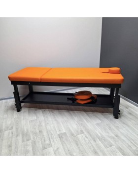 Стаціонарний масажний стіл косметологічна кушетка КР-10+BLACK+Orange _ST-foto6