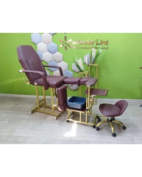 Комплект GolD Меблі для педикюру 4 в 1 крісло педикюрне кушетка Luna для салону краси-foto3