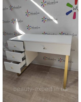 Манікюрний стіл на золотих ніжках для салону краси ELEGANT Манікюрний стіл на золотих ніжках для салону краси ELEGANT
