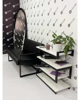 Стеллаж LOFT мини столик для зоны ожидания VM 69 напольная полка ЛОФТ-foto3