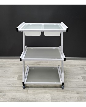 Столик косметолога стоматолога маніпуляційний зі скляними поличками візок R-72-foto7