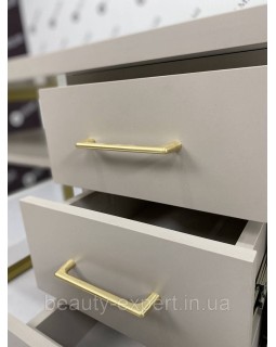 Стол маникюрный в салон красоты Candy стол для маникюра удобная тумба, металлическая опора в золотом VM-1-foto7