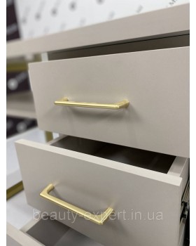 Стол маникюрный в салон красоты Candy стол для маникюра удобная тумба, металлическая опора в золотом VM-1-foto7