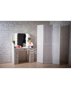 Візажне дзеркало для макіяжу з підсвіткою Робоче місце перукаря столик із дзеркалом та тумбами М628-foto4