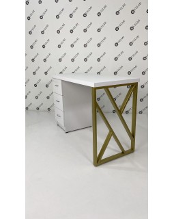 Маникюрный стол однотумбовый на 3 ящика White&Gold Vm 159-foto4