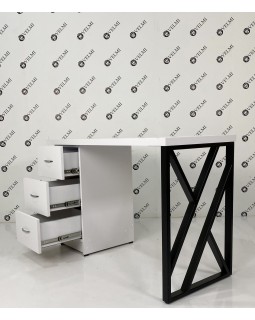 Маникюрный стол однотумбовый на 3 ящика White&Gold Vm 159-foto5