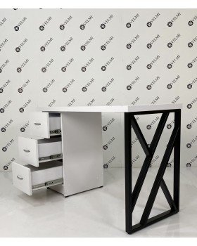Манікюрний стіл однотумбовий на 3 ящики White&Gold Vm 159-foto5