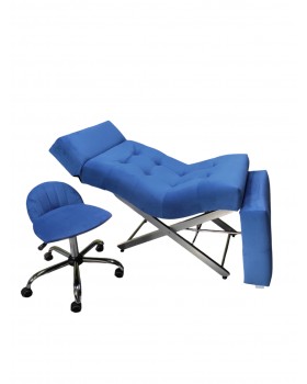 Комплект для салону меблі COMFORT: кушетка анатомічна для вій та педикюру та стілець майстра зі спинкою Комплект для салону меблі COMFORT: кушетка анатомічна для вій та педикюру та стілець майстра зі спинкою