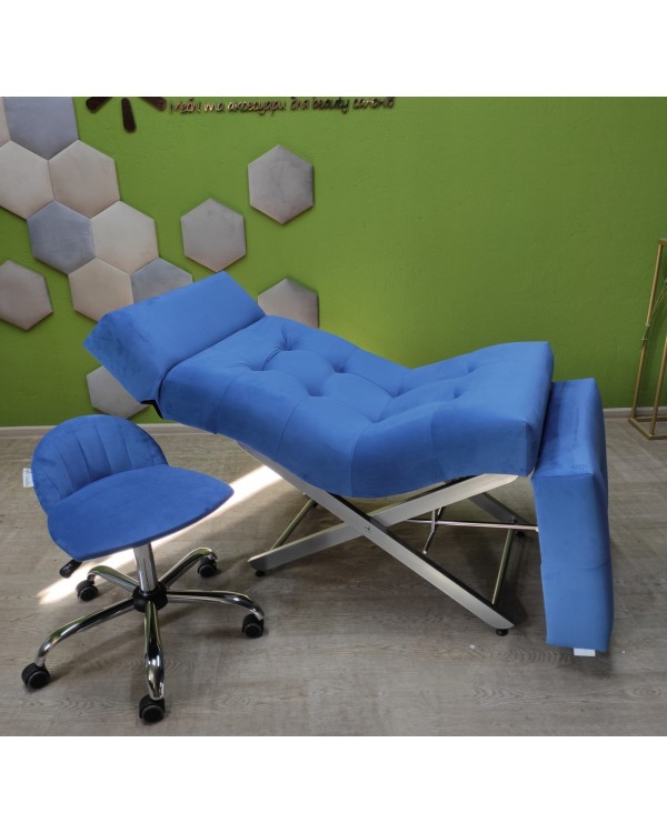Комплект для салону меблі COMFORT: кушетка анатомічна для вій та педикюру та стілець майстра зі спинкою Комплект для салону меблі COMFORT: кушетка анатомічна для вій та педикюру та стілець майстра зі спинкою
