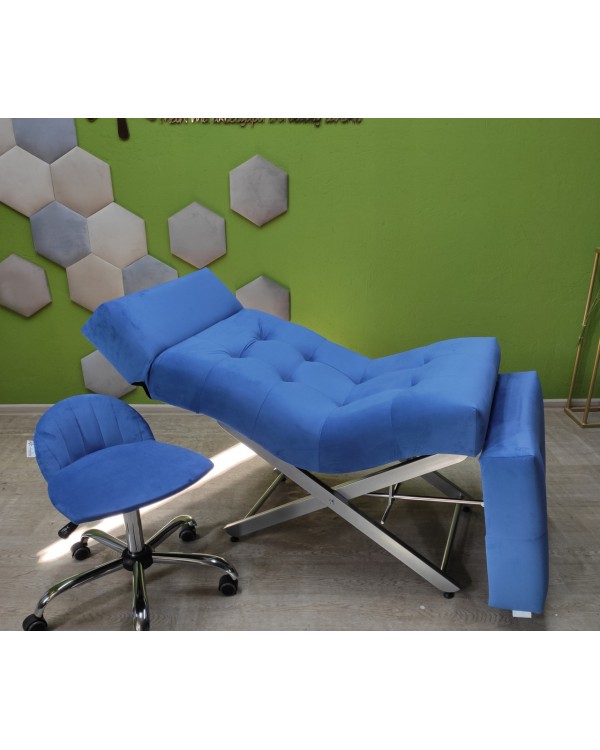 Комплект для салону меблі COMFORT: кушетка анатомічна для вій та педикюру та стілець майстра зі спинкою Комплект для салону меблі COMFORT: кушетка анатомічна для вій та педикюру та стілець майстра зі спинкою