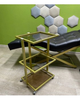 Набір 3-в-1 Меблі лешмейкера зі стразами: Кушетка анатомічна + візок + стілець для татуажу вій-foto4