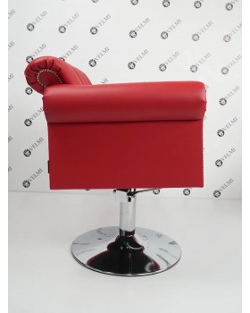 Современный комплект парикмахерской мебели Lili RED мебель в салон красоты (мойка и кресло на дисковой базе)-foto3