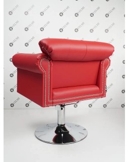 Современный комплект парикмахерской мебели Lili RED мебель в салон красоты (мойка и кресло на дисковой базе)-foto6