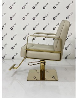 Парикмахерский комплект мебели Lux Bronx Gold кресло золотой базе и кресло-мойка с золотой керамикой White-foto5