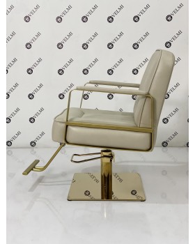 Перукарський комплект меблів Lux Bronx Gold крісло з золотою базою та крісло-мийка із золотою керамікою White-foto5