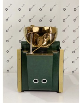 Перукарський комплект меблів 2в1 Lux Bronx Gold меблі для салонів краси Green-foto3