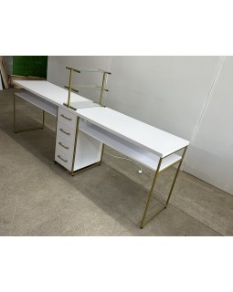 Маникюрный стол на два мастера СМ500-01 столы маникюрные Loft двойные с подставкой под лаки-foto4