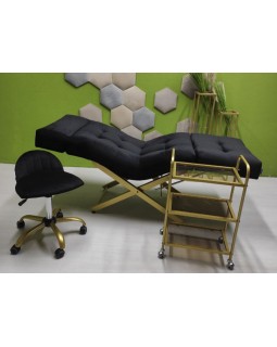 Комплект мебели из трех предметов для Lashmaker (кушетка анатомическая стульчик и тележка BR)-foto4