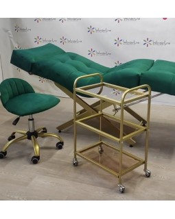 Комплект мебели из трех предметов для Lashmaker (кушетка анатомическая стульчик и тележка BR)-foto5